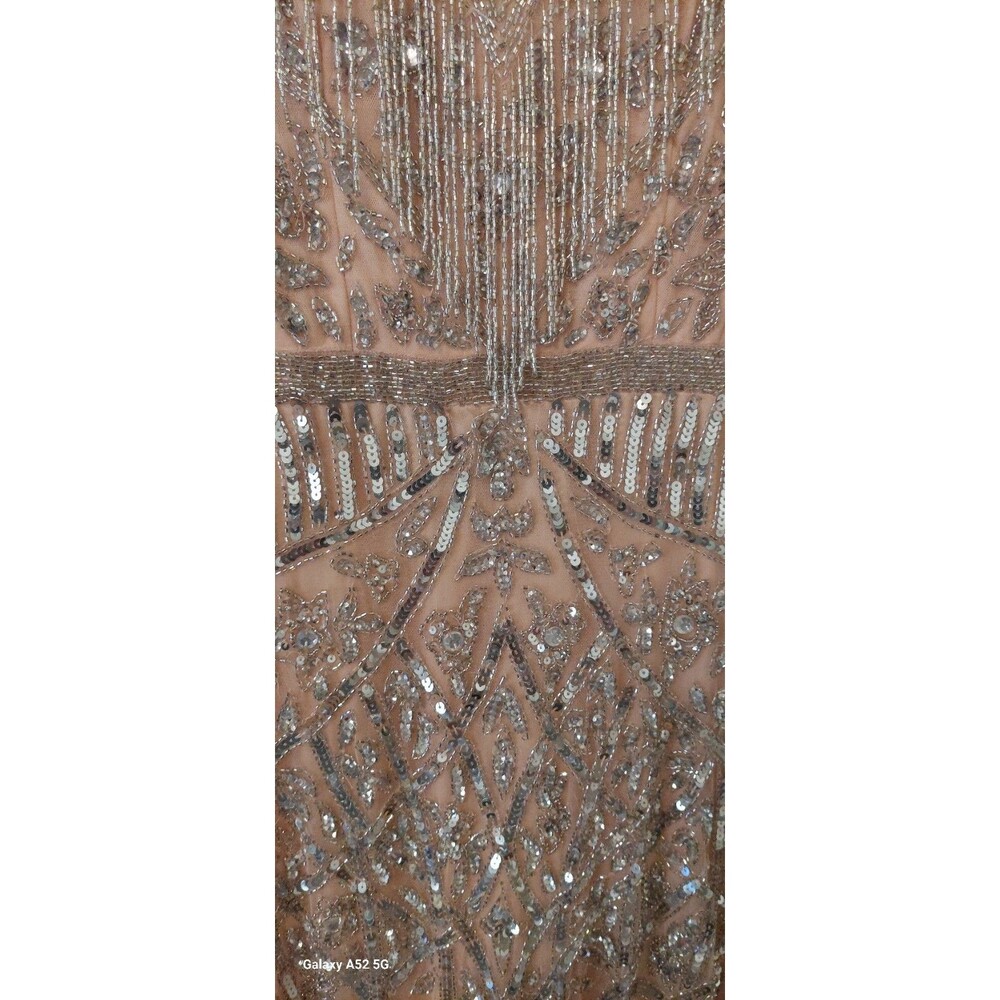 Mac Duggal Size 8 #4715 Platinum Embellished Cap Sleeve Mermaid Gown Dress *read - Picture 11 of 11